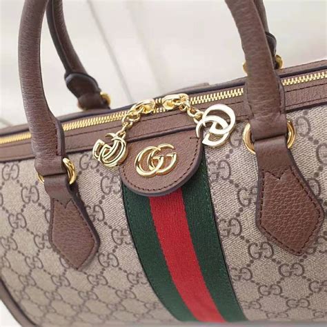 gucci beige ophidia gg medium top handle bag|More.